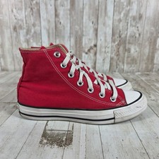 Converse Chuck Taylor All Star High Top Red Canvas Sneakers Womens 7 Mens 5