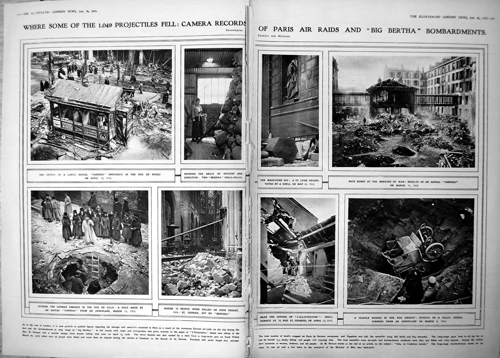 Vintage 1919 Paris Demobilization Crystal Palace Big Bertha Glass Plate