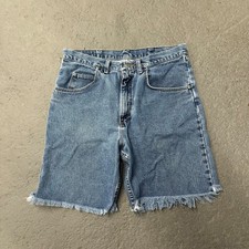 Vintage Y2K Wrangler Silver Edition Cut Off Distressed Faded Baggy Jorts Size 32