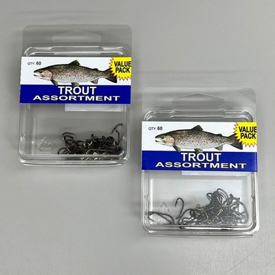EAGLE CLAW (2 PACK) High Carbon Steel Trout Tackle Assortment Bronze 60pc SPTRT
