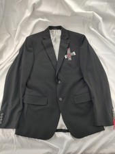 JF J.Ferrar Blazer Mens 38R Performance Black Slim Suit Jacket Sport Coat New