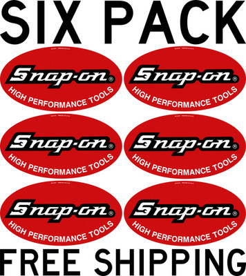 SIX PACK SNAP ON HIGH PERFORMANCE TOOLS 1980 s RACING VINYL DECAL FREE SHIPPING