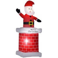 Weihnachtsdeko 2,10 M Weihnachtsmann Mit Schornstein Aufblasbar Led-Beleuchtung