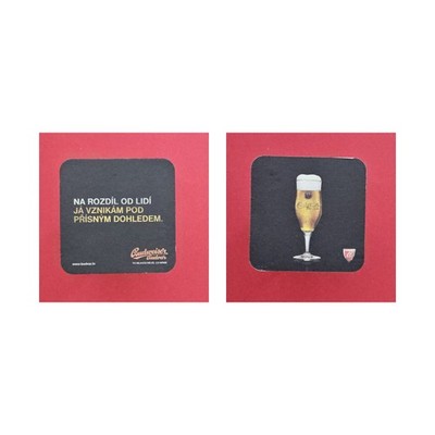 Budweiser Budvar schwarzer Deckel,Pilsglas Brauerei Bierdeckel Bier