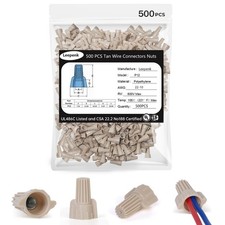 Tan Wire Nuts Connectors P12 22-10AWG Twist Wire Caps Electrical Wire Connectors