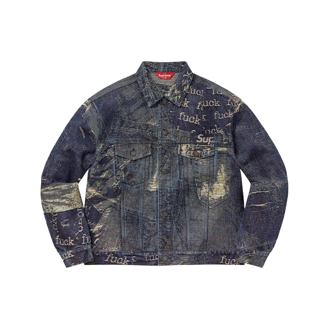 Veste camionneur jacquard denim Supreme Archive bleu   23SS