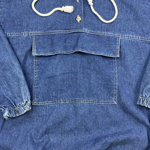 Chaqueta vaquera vintage Vivaldi Denim Anorak adulto pequeña azul años 80 chaqueta vaquera hecha en EE. UU. - Imagen 3 de 11
