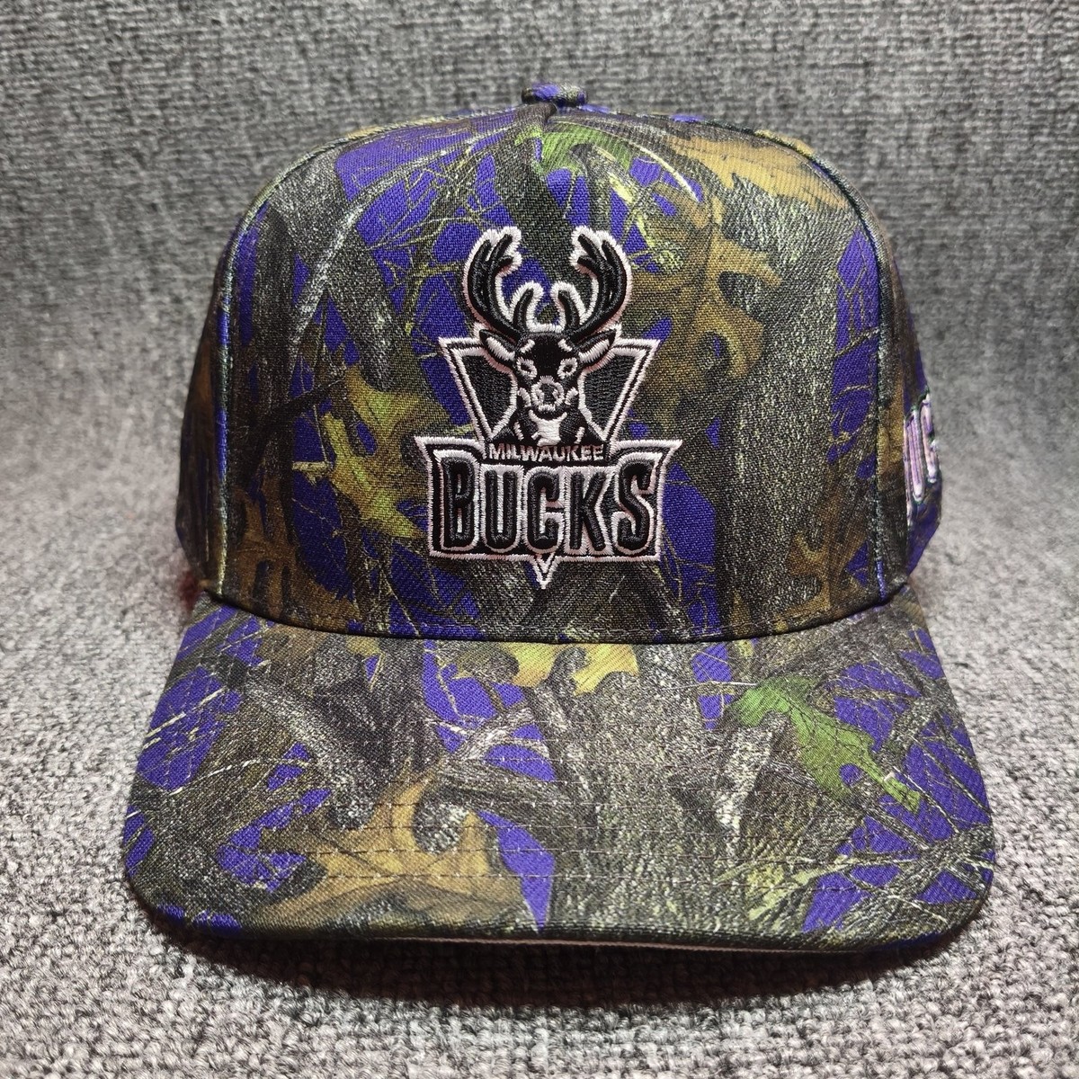 Mitchell & Ness Milwaukee Bucks NBA Camo Snapback Hat Purple