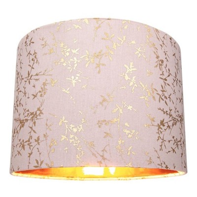 Moderner zartrosa Baumwollstoff 10'' Lampenschirm mit Goldfolie Blumendekoratio...