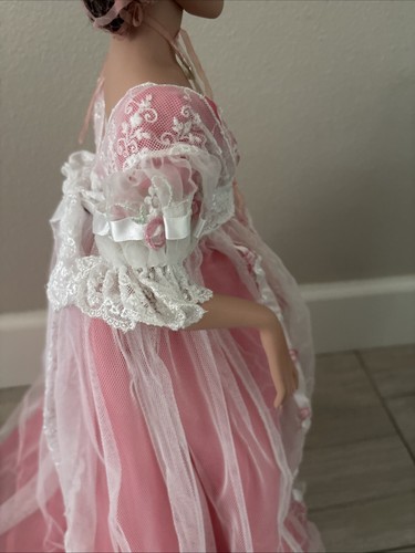 Lillian In Coral Porcelain Doll By Patricia Rose-Retired 2001 22 Inches - Picture 18 of 21