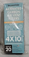 20 pk Activated Carbon Air Vent Filters 4" x 10" Floor Vent Luxoton