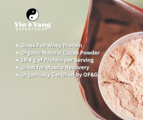 Organic Whey Protein with Pure Cacao 750g, Organic Grass Fed - Picture 3 of 3
