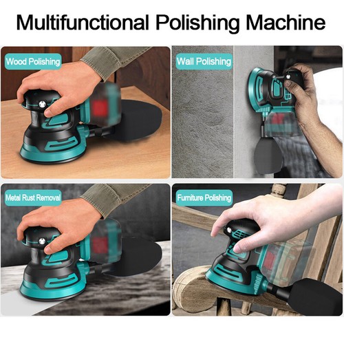 Brushless Cordless 125MM Random Orbital Sander Polisher Battery For Makita 18V - Picture 3 of 18