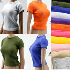 1:6 Short Sleeve T-shirt Clothes Fit 12" Female TBL PH HT Action Figure Body Toy