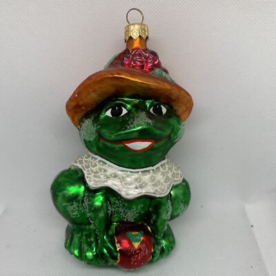 Christopher Radko Frog Ornament Lilly Mae Sparkle Glittering