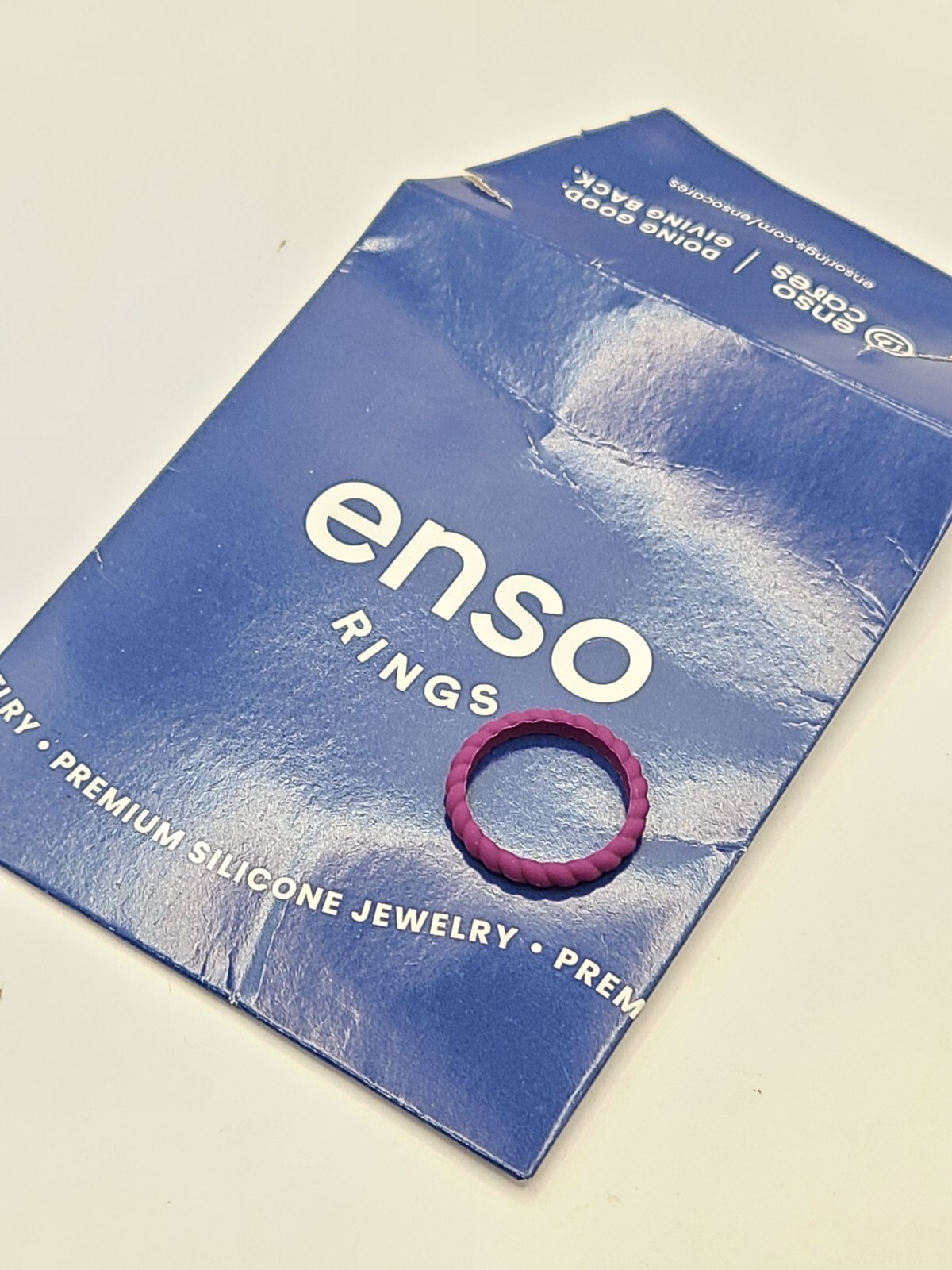 Enso Braided Stackable Silicone Ring - Violet sz 6 - image 3