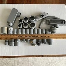 Conduit Connectors & Misc. Electrical Parts Mixed Lot of 30+ Pcs