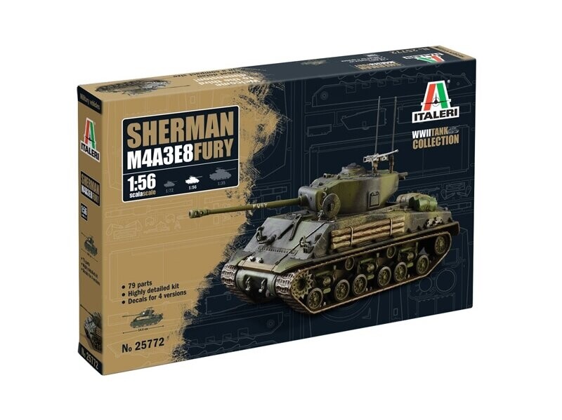 Italeri - M4A3E8 Sherman Fury, 1/56, 25772 | eBay
