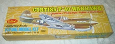 Guillow’s Curtiss P-40 Warhawk WWII “Flying Tiger “ Balsa Flying Model Kit #501