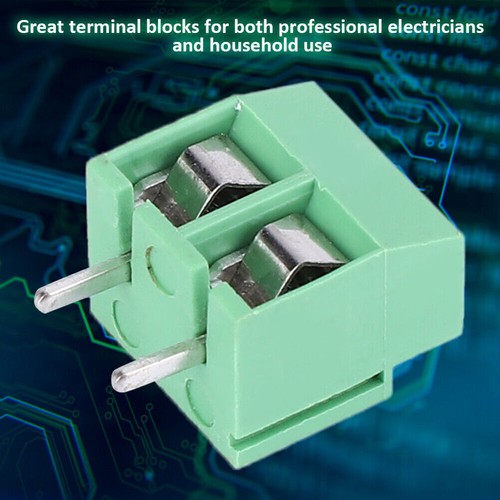 50pcs 2-Pin 5mm Pitch PCB Mount Screw Terminal Block Wiring Connector 26-14AWG - Picture 4 of 12