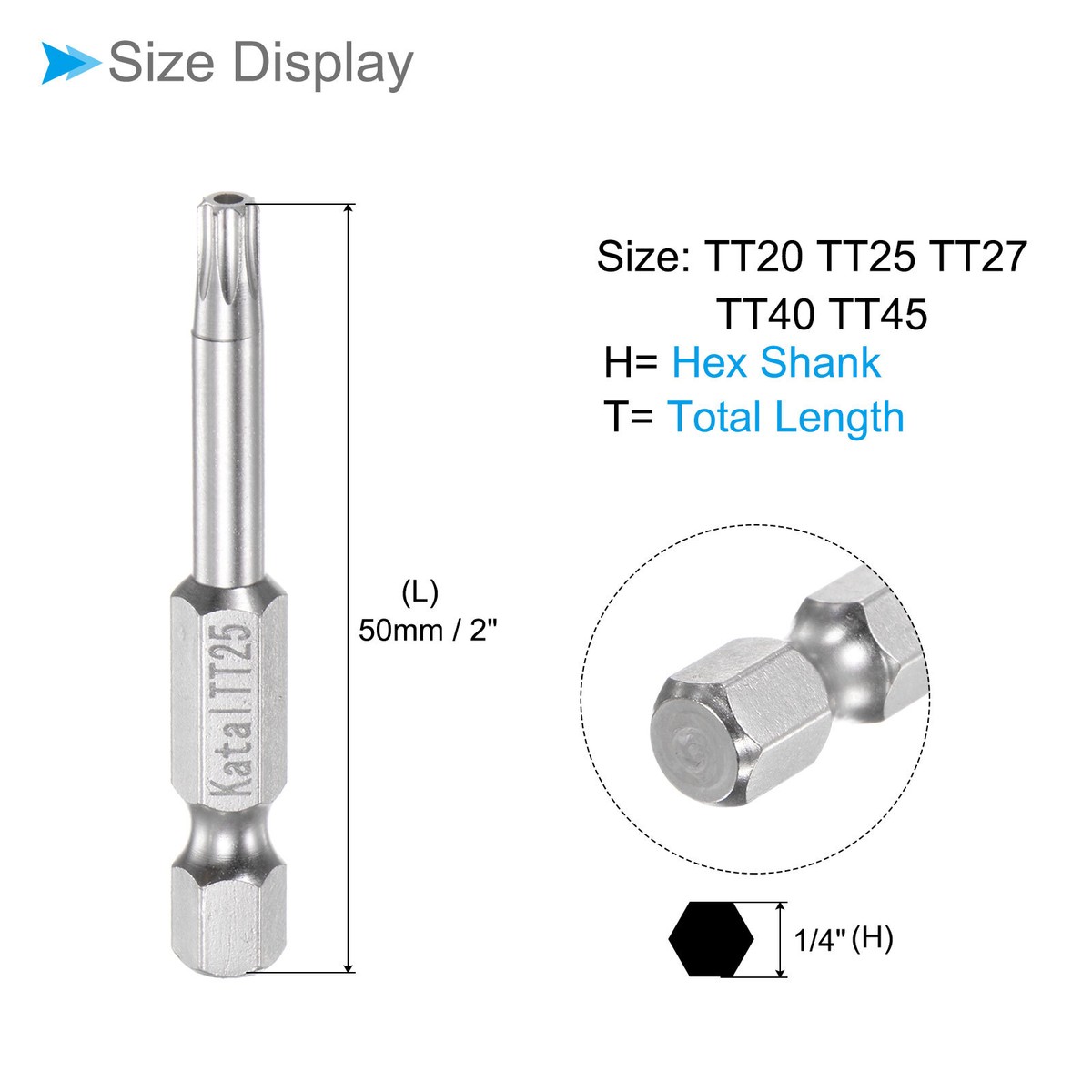 5pcs Magnetic Star 7 Point Bits TT20-TT45 S2 Steel 7 Point Torx