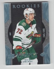 2023-24 UD ICE HOCKEY EXQUISITE PLATINUM BLUE 245/299 ROOKIE NICK SWANEY WILD