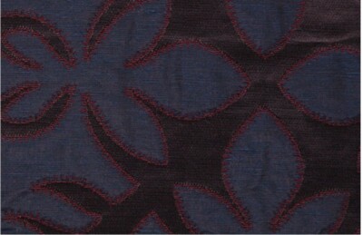 Stunning Holly Hunt fabric with navy and aubergine 