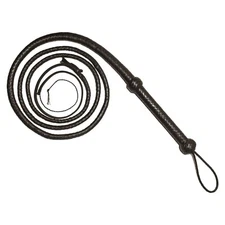 Real Cowhide Leather Bullwhip 08 Feet Long Dark Brown 12 Plait Handmade Bullwhip