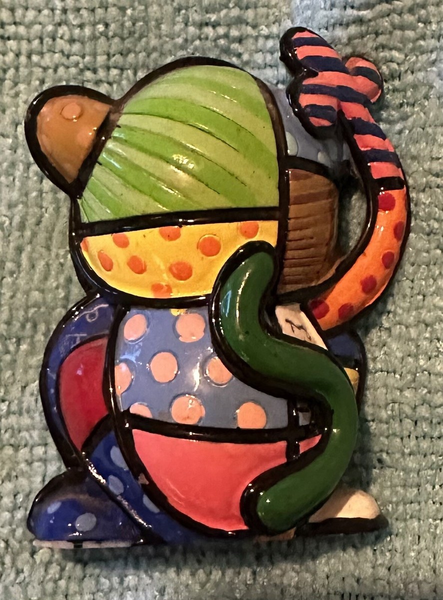 Romero Britto Mini Monkey 3D Cheeky Figurine #14072 Rare Retired