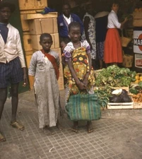 Vintage Stereo Realist Photo 3D Slide AFRICA Natives at Market Dakar