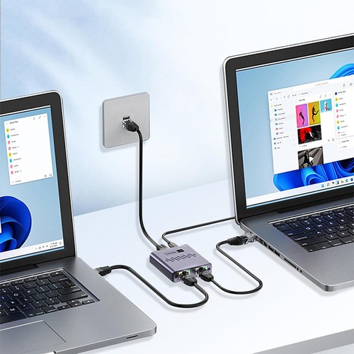 Répartiteur Gigabit Ethernet 1 To 2/3/4 Internet Splitter 1000Mbps RJ45 Splitter - Photo 12/21