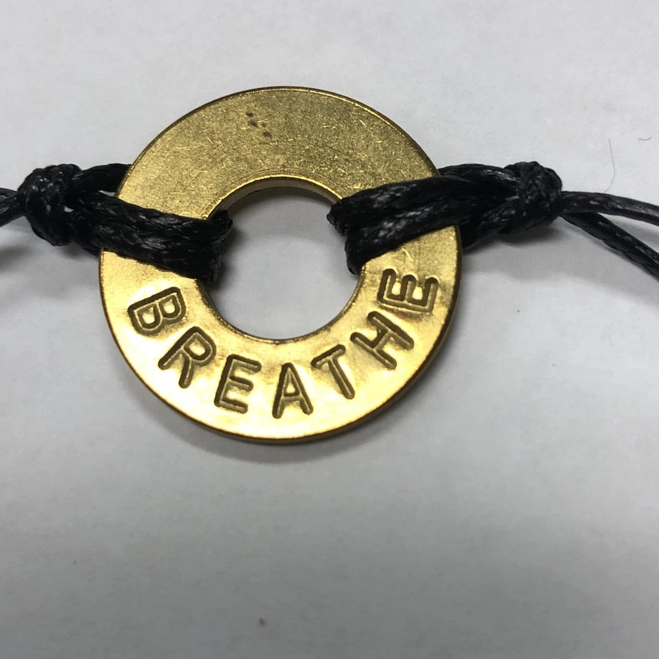 可调式黑色呼吸麻绳手链 My Intent.org 全新 — 第 3/4 张图片