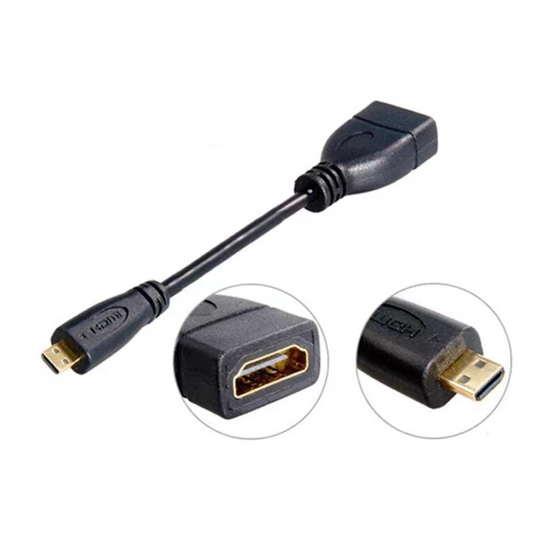 2 Pack Micro HDMI Type D Male To HDMI A Female Cable Adapter Converter Connector - Image 3 of 4