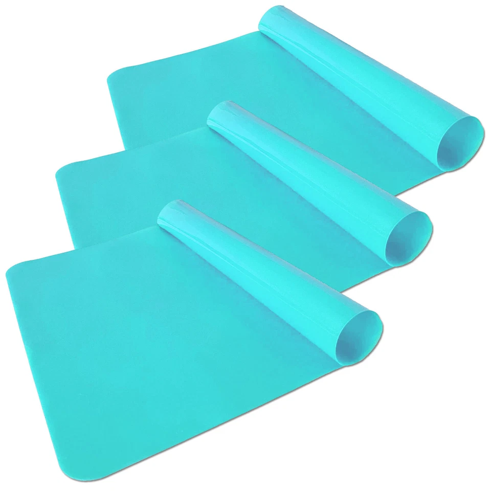 3er Set Silikonmatte 60x40 cm Dauerbackfolie Backmatte Silikon Lebensmittelecht