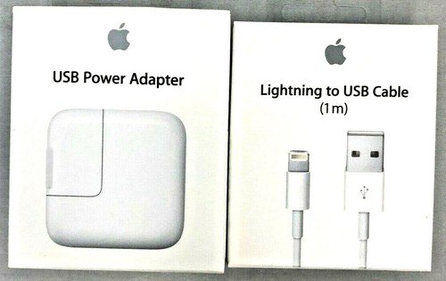 APPLE 12W USB Power Adapter MD836LL/A & 1m Lighting to USB Cable MD818ZM/A - 第 1/2 張圖片