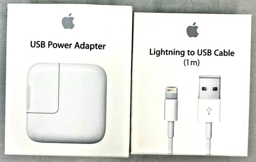 APPLE 12W USB Power Adapter MD836LL/A & 1m Lighting to USB Cable MD818ZM/A - Afbeelding 1 van 2