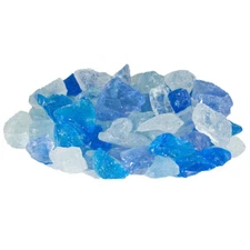 GL-LTBLUE Crushed fire pit glass 5lb