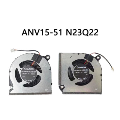 For Acer Nitro V 15 ANV15-51 N23Q22 Laptop CPU GPU Cooling Cooler Fan DC 12V