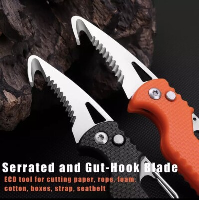 MultiTool Keychain Knife, 2 Pack Small Pocket Strap Cutter, Razor Sharp Serrated