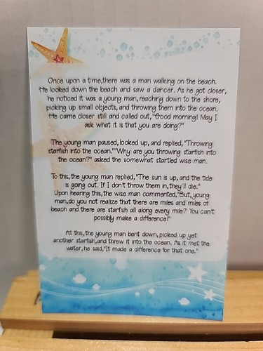 You Make A Profound Difference Starfish Pocket Charm Token W/ Poem Card - Picture 2 of 4