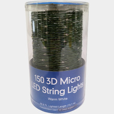 Sienna Color Christmas 150 3D Micro LED String Lights Warm White 49.6' UL Listed