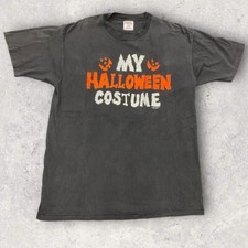 Vintage 90er USA "My Halloween Kostüm" Spruch Werbe Grafik T-Shirt