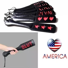 Double Layers PU Leather Spanking Paddle Whip Punishment Flogger Equestrian Game