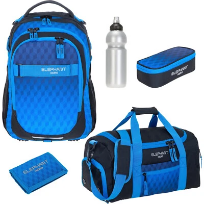 Schulrucksack 5 Teile Set Jungen Elephant Signature Hero Tasche Dark Cube rsmfw