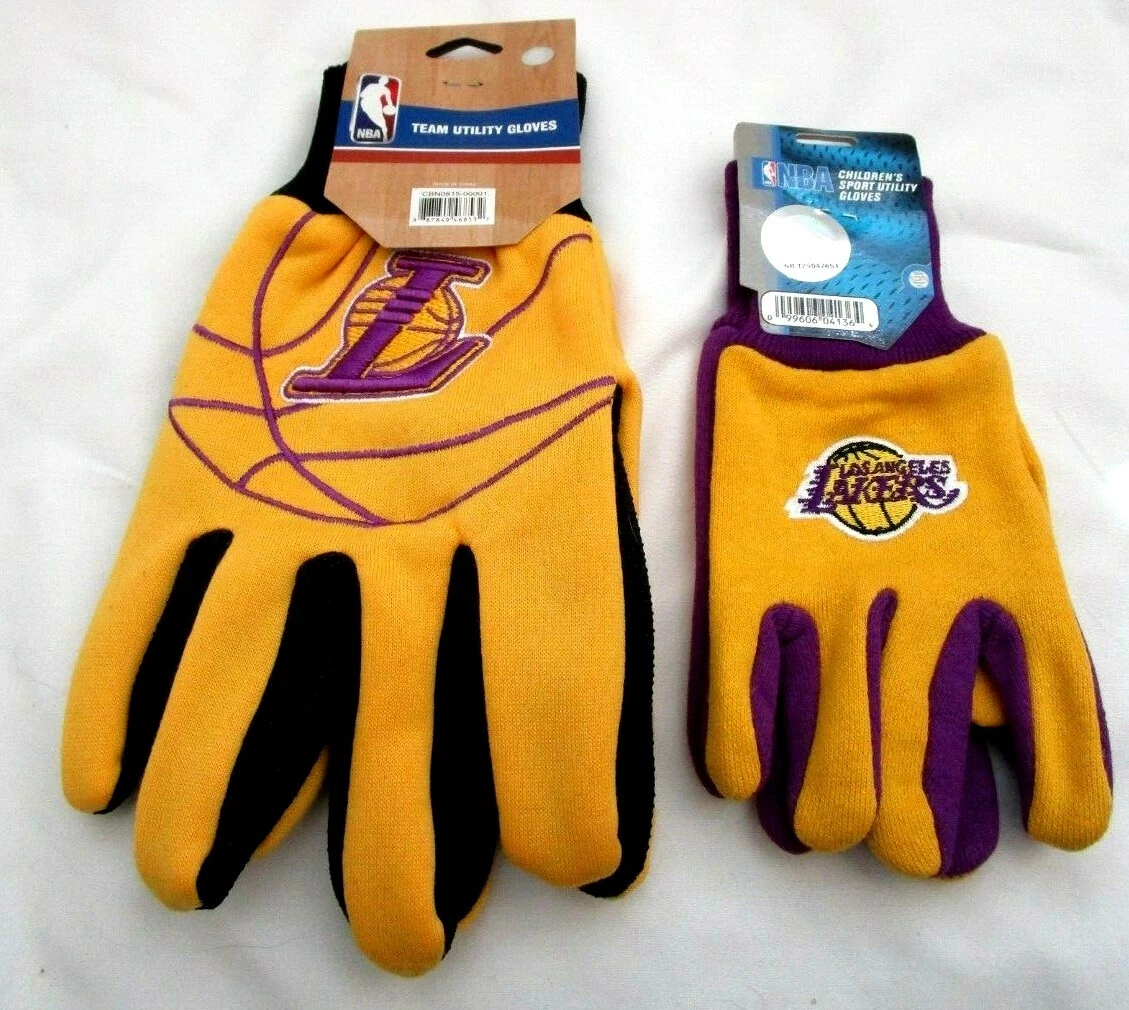 Father&Son LA Lakers Team Logo Licensed NBA Sport Utility Gloves-New!vers3