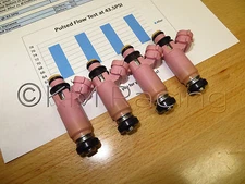 4x STI Pink 870cc Top Feed Fuel Injectors for Subaru: Flow Tested & Cleaned