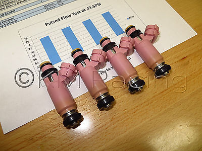 4x OEM Subaru STI Pink 565cc Fuel Injectors Sold in USA Flow Tested /& Cleaned