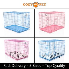 Dog Cage Blue Pink Cozy Pet Puppy Crates Cat Carrier Crate 5 Sizes S M L XL XXL