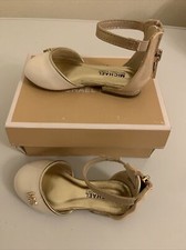 Michael Kors MK Glitter Heel Ivory Nude Sandals Toddler Baby Girls Size 6
