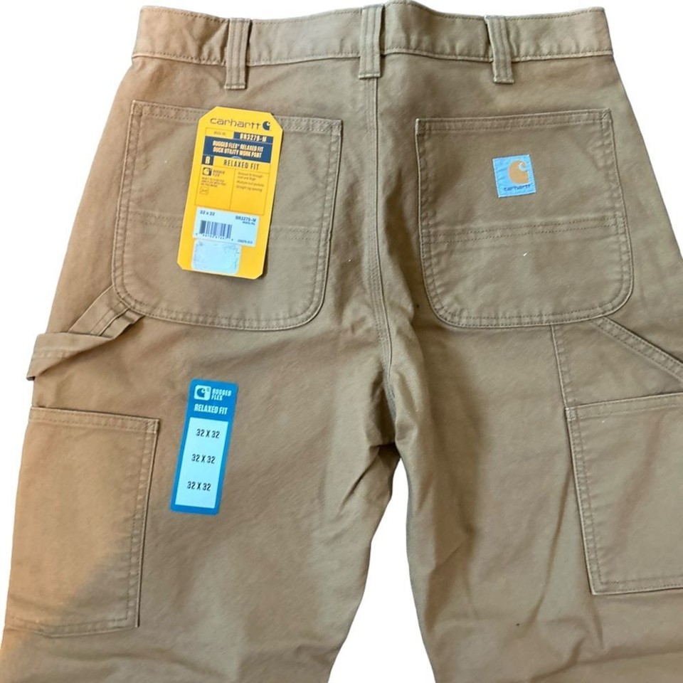 Carhartt Men's Double Front Canvas Utility Cargo Pants Brown Size 32